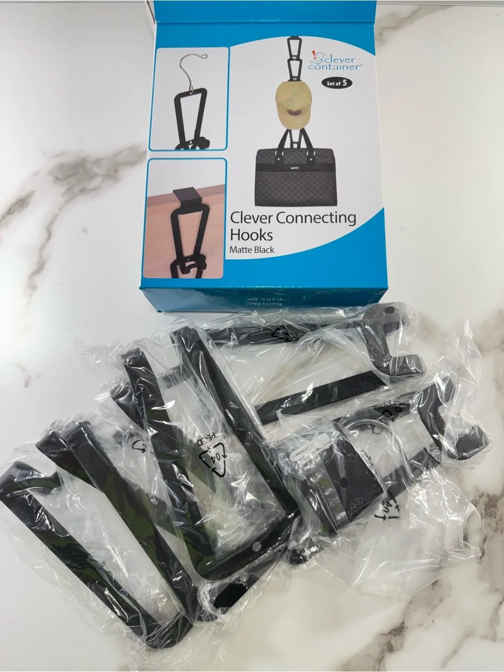 Metal Link Connecting Hooks On Wall/Door/Closet Purse/Hat Storage Organizer